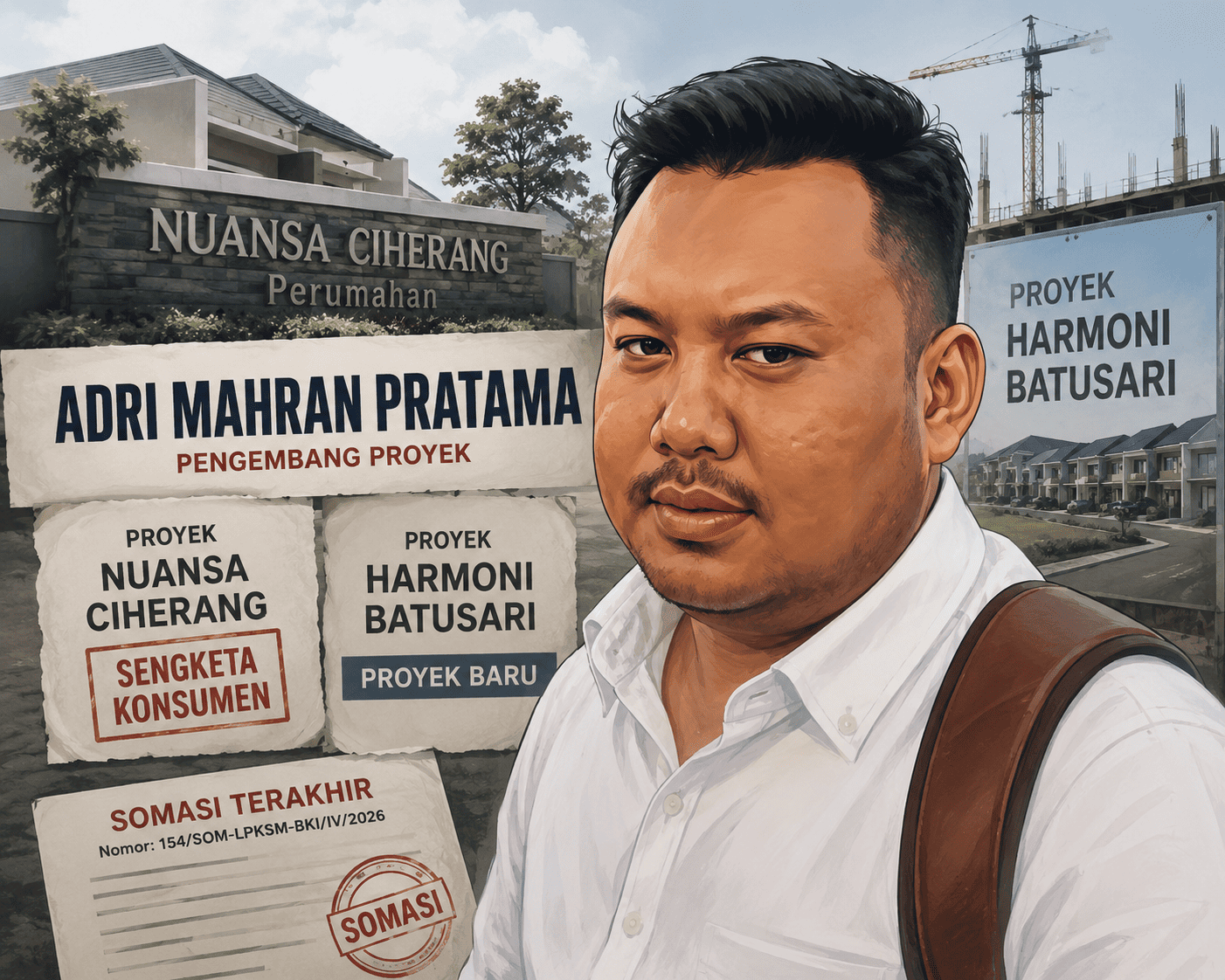 Adri Mahran Pratama,Nuansa Ciherang, Harmoni Batusari, Pengembang Nakal Kabupaten Bandung, Sengketa Konsumen Perumahan,Pemerintah Kabupaten Bandung